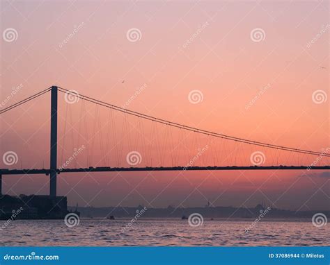 Bosphorus Bridge at the Sunset Stock Photo - Image of landscaped, engineering: 37086944