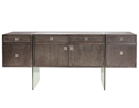 72 Washed Gray Credenza With Glass Legs By Sharelle