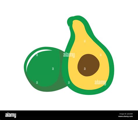 Simple Sliced Avocado Illustration Vector Stock Vector Image Art Alamy