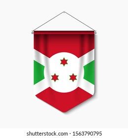 Realistic Pennant Flag Burundi Isolated On Stock Vector Royalty Free