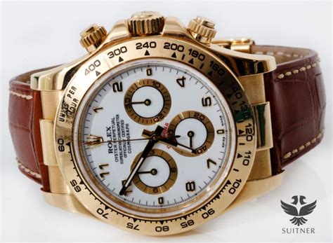 Neue Rolex Daytona 750 Gold Am Lederband LC100 FullSet 116518 Unworn Z