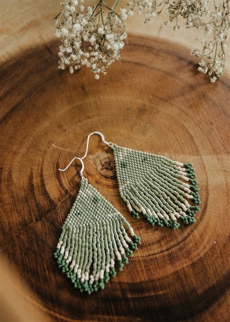 Everly Nature Inspired Seed Beaded Earrings Native Seed Etsy