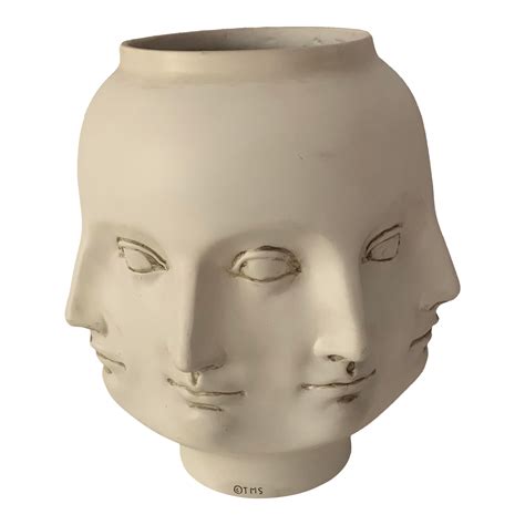 Abstract Fornasetti Style Perpetual Face Vase Chairish