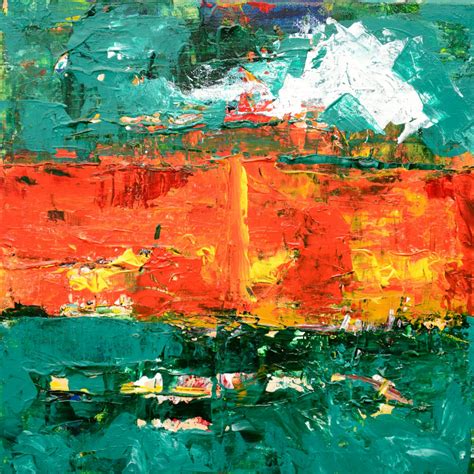 Green Orange And Yellow Abstract Painting · Free Stock Photo