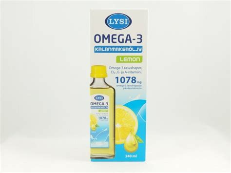 Lysi Omega 3 Kalamaksaõli 1080mg5ml Sidrun 240ml Apteekonlineee