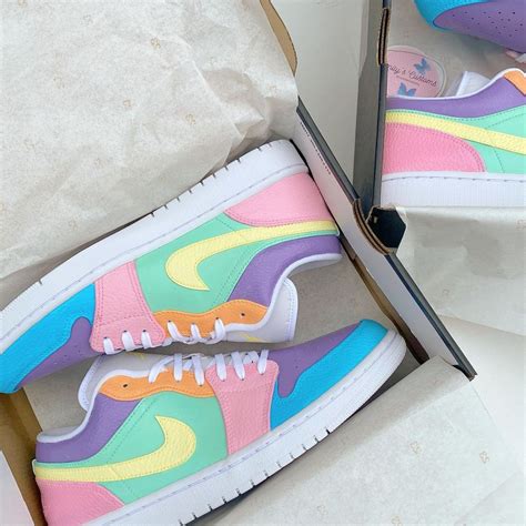 Custom Shoes On Instagram “rainbow Pastel Jordan 1 Lows💞 Dm Me To Order A Custom Pair Or These