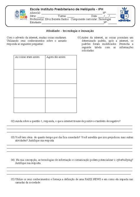 Atividade De Tecnologia E Inovação