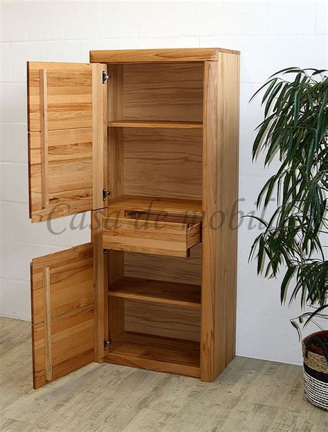 Schrank 71x170x40cm HORIZONT Kernbuche massiv natur geölt links Casa