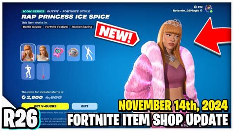 Fortnite Item Shop New Ice Spice Skins And Emotes Youtube