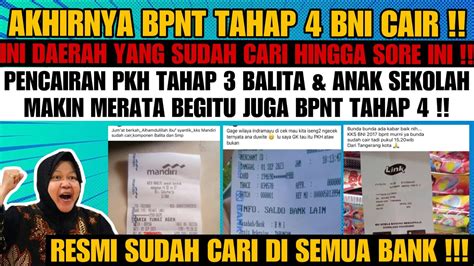 AKHIRNYA BPNT TAHAP 4 BNI FIX CAIR PKH BPNT RESMI CAIR DI SEMUA