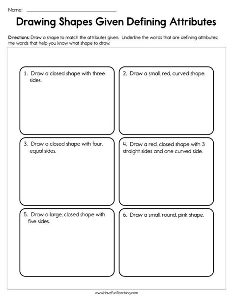 Drawing Attributes Worksheets Worksheetscity