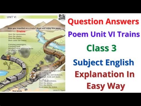 Question Answers Trains Poem Unit Vi Class English Marigold