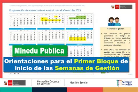 Minedu Publica Las Orientaciones Para El Primer Bloque De Inicio De Las