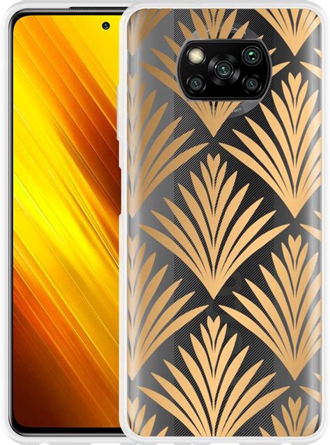 Xiaomi Poco X Hoesje Art Deco Gold Designed By Cazy Bol