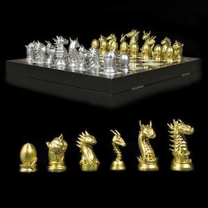 Unique Dragon Chess Set With Chessboard Dragon Figure Chess Set