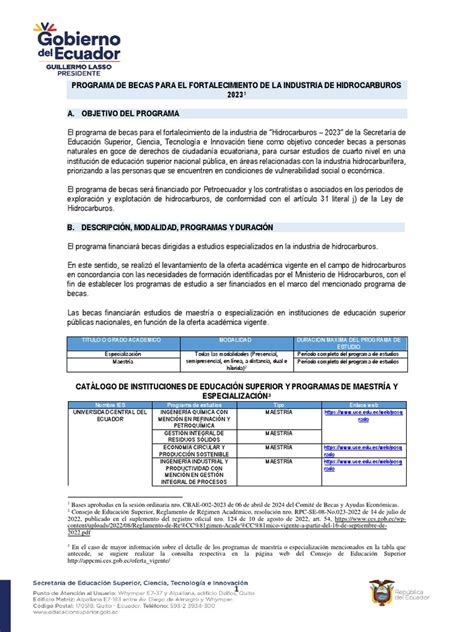 Bases De Postulación Pdf Educación Más Alta Ecuador