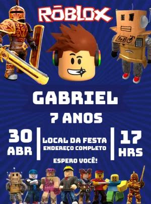 Convite Aniversário Roblox Edite grátis nosso editor online