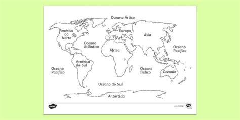 Mapa Do Mundo Para Pintar - Mapa do Mundo: Página para Colorir
