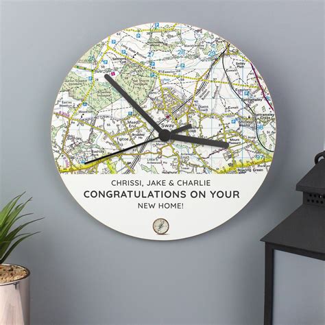 Personalised Map Clock Custom Map Wall Clock Location T Ideal