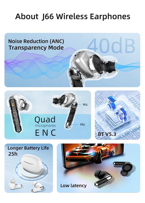 Anc Enc Tws Wireless Earbuds Headphones Waterproof Sports Earphones ...