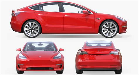 Tesla Model 3 оснащена 3d Модель 149 Max Free3d