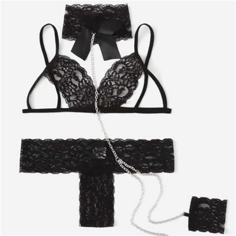 SHEIN Intimates Sleepwear Shein Floral Black Lace Lingerie Set