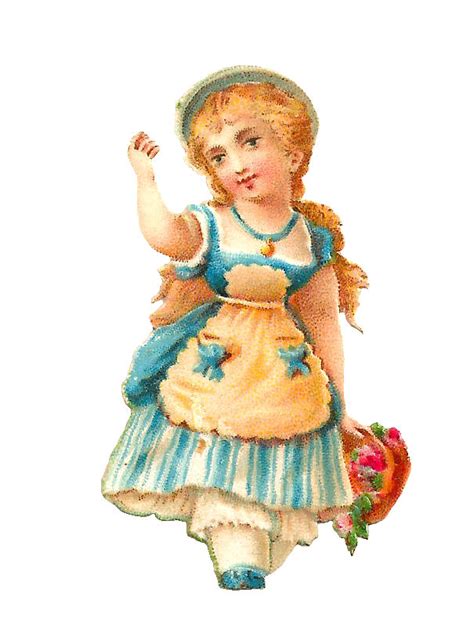 Painted Vintage Doll In A Blue Dress Free Image Download