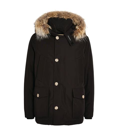 Mens Woolrich Black Arctic Anorak With Detachable Fur Harrods