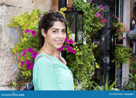 Young Tourist Woman In Verona Italy Stock Photo Image Of Ornate