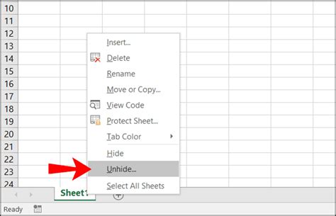 How To Unhide A Tab In Excel