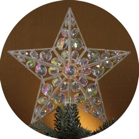 Lighted Iridescent Star Christmas Tree Topper - Christmas and City