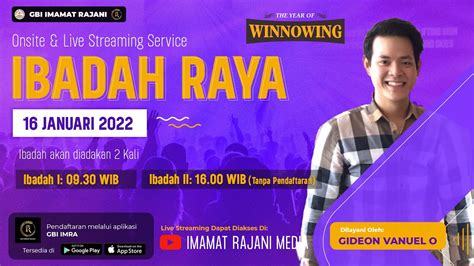 Ibadah Raya Gbi Imra Onsite And Live Streaming Service 16 Januari 2022