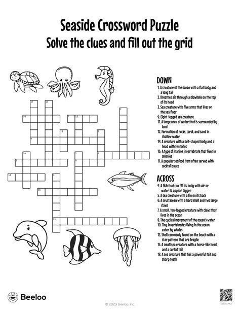 Ocean Themed Crossword Puzzles • Beeloo Printable Crafts And Activities