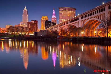 View of Cleveland Skyline at Night | Downtown cleveland, Best places to ...