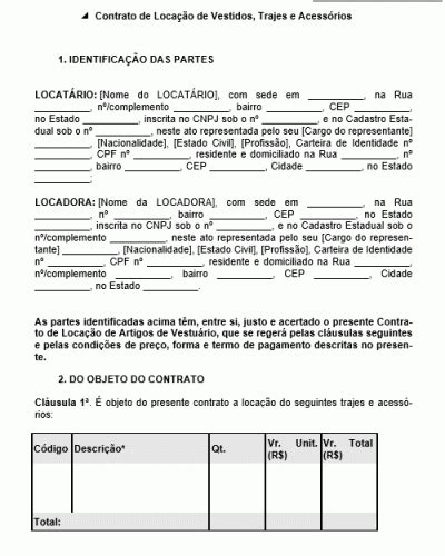 Modelo De Contrato Para Locacao De Materiais De Festas E Decoracoes