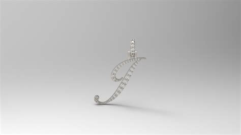 Initial Letter 'J' Pendant Necklace - 3D Print Model by Lady of the 3DRings