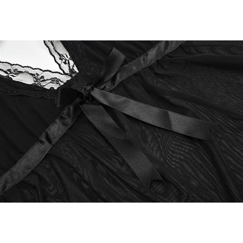 Sexy Black Sheer Mesh Low Cut Halterneck Backless Babydoll Lingerie N