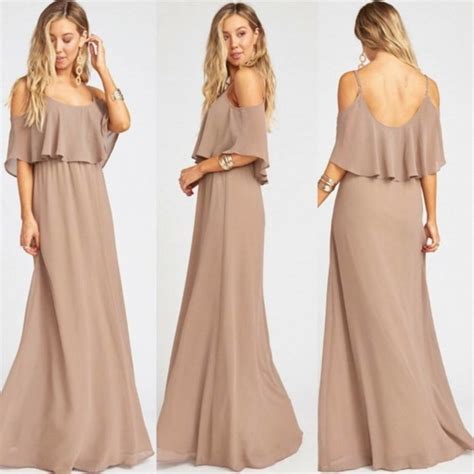 Show Me Your MuMu Dresses Smym Caitlin Ruffle Maxi Dress Dune