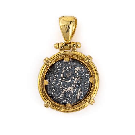 Alexander The Great Coin Pendant Large – Sterling Silver and Gold Plated - GREEK ROOTS