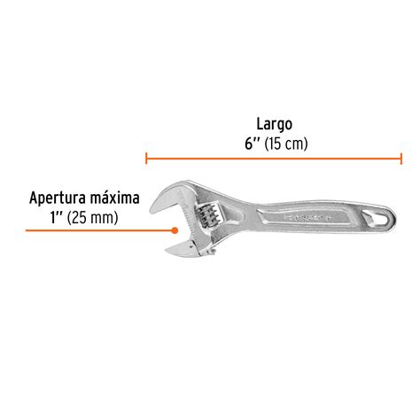 Pet C Truper Llave Ajustable Perico Profesional Cromada