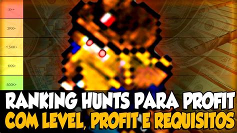 AS MELHORES HUNTS DE PROFIT DO TIBIA DIVIDIDAS POR PROFIT LEVEL E