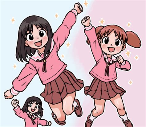 Safebooru 3girls D Absurdres Arms Up Azumanga Daioh Azumanga Daiohs