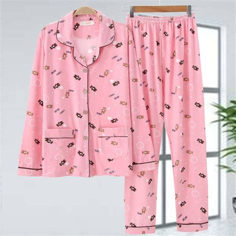 ชุดนอน ชุดนอนด้าย 80 250jin Pajamas Women Spring Autumn And Winter