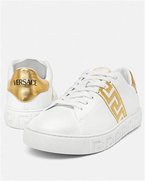 Embroidered Greca Sneakers Whiteprint Versace Us