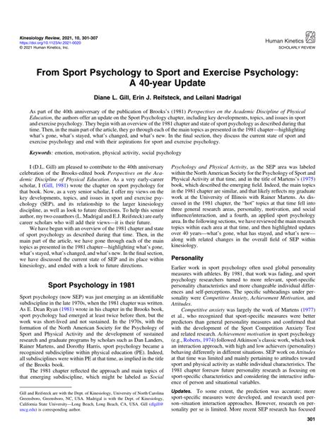 Pdf From Sport Psychology To Sport And Exercise Psychology A Year