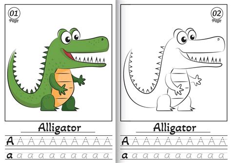 Alligator Alphabet Abc Coloring Page A Tracing All Letters Of English