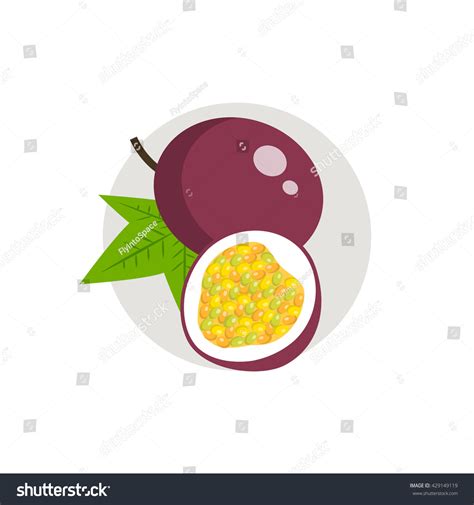 Passionfruit Icon Vector Flat Illustration Slice เวกเตอร์สต็อก ปลอด