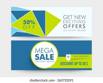 Mega Sale Website Header Banner Set Stock Vector Royalty Free