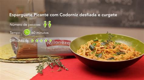 Esparguete Picante Milaneza Codorniz Youtube