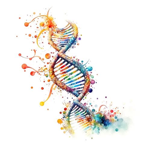 Premium Photo | A watercolor painting of a dna strand.